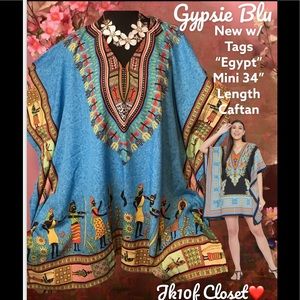 LOWEST🌺 NWT GYPSIE BLU TALES OF EGYPT COVERUP CAFTAN DRESS